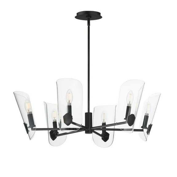 32356CLBK Maxim Lighting Armory - 6 Light Chandelier-10.5 Inches Tall and 28.5 Inches Wide-Black Finish