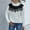 White, variant on Babysbule Sweaters for Women Fashion Women Casual Solid Color High Neck Lace Stitching Long Sleeve Sweater