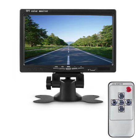 AMPrime HD 7 Inch LCD Color Display Screen Car Rear View DVD VCR Monitor With LED Lights Night Vision Backup Reverse