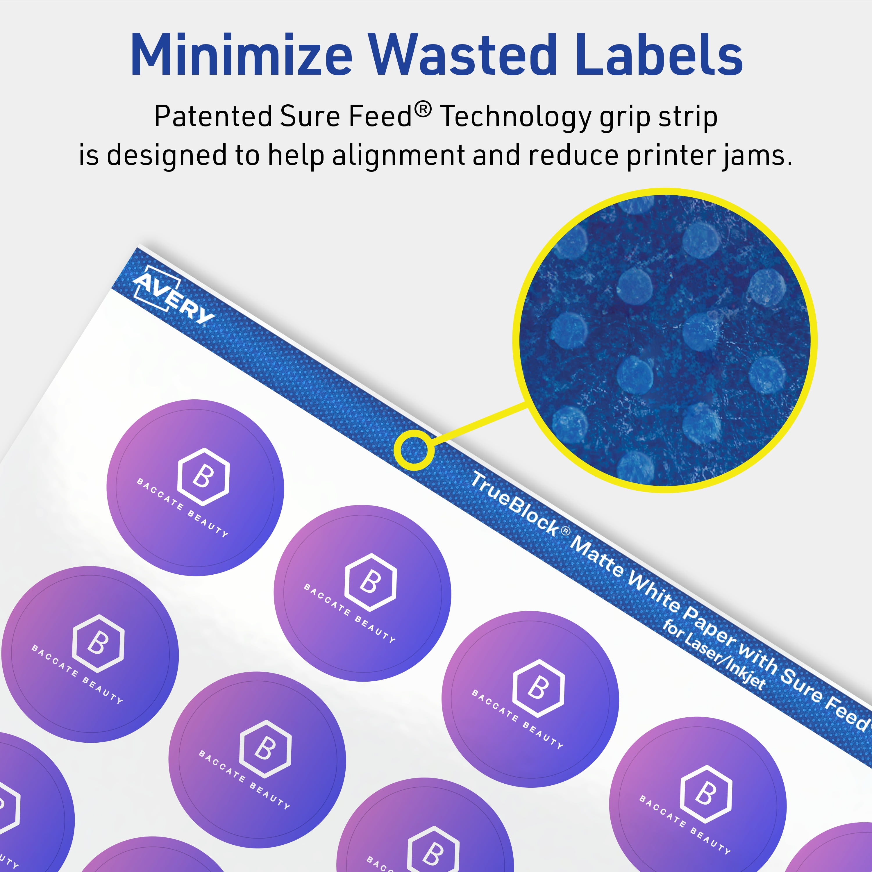 Avery TrueBlock Round Labels, 1" Diameter, 1,200ct