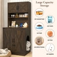 thumbnail image 3 of Blotout 71" Tall Farmhouse Cat Litter Box Enclosure W/ Shelves and Doors, Wooden Cat Litter Box Furniture for Self-Cleaning Litter Boxes, Large Hidden Litter Box Furniture W/ Power Outlets, Locks, 3 of 10