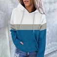 thumbnail image 2 of Jinhomg Fall Winter Casual Sweatshirts for Women 2026 Fashion Color Block Hoodies Casual Cozy Long Sleeve Kangaroo Pocket Sweatshirt with Drawstring Blue L, 2 of 6