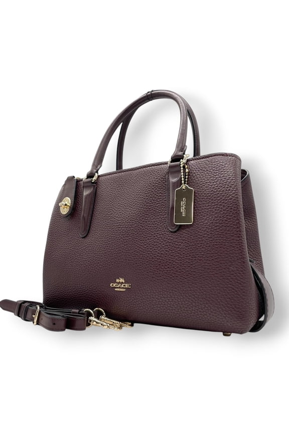 Pre-Owned Coach Lane Satchel handbag/shoulder bag in pebbled leather with purple,... (Good)