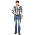 thumbnail image 2 of Men's Premium Embroidered Bootcut Denim Jeans 'Centenario' Medium Blue 44971, 2 of 5