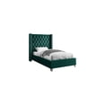thumbnail image 4 of Velvet Upholstered Bed with Wingback & Nailhead Trim - Bedroom Furniture, 4 of 6