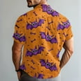 thumbnail image 4 of JGNGSHN Halloween Button Down Shirt for Men Casual Short Sleeve Hawaiian Shirt Cute Pumpkins Skull Print Tees Summer Fall Clothes, 4 of 7