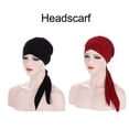 thumbnail image 4 of Bow Headscarf, Pure Color Chemo Headscarf Breathable  For Lady For Holiday Party, 4 of 8