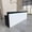 Black Grain & White, variant on Modern Ergonomic Reception Desk With LED Lighting(Maple & White; 71"L x 24"W x 39"H)