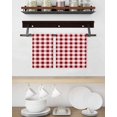 thumbnail image 3 of Red Farmhouse Kitchen Dish Towels for Drying Dishes Set of 2, Gradient Buffalo Plaid Lattice Grid Waffle Weave Microfiber Hand Tea Bathroom Towels Quick Dry & Absorbent Towel 15.7x23.6, 3 of 7