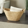 thumbnail image 2 of DecMode 31" x 19" Brown Seagrass Handmade Large Woven Storage Basket with Ring Handles, 1-Piece, 2 of 9