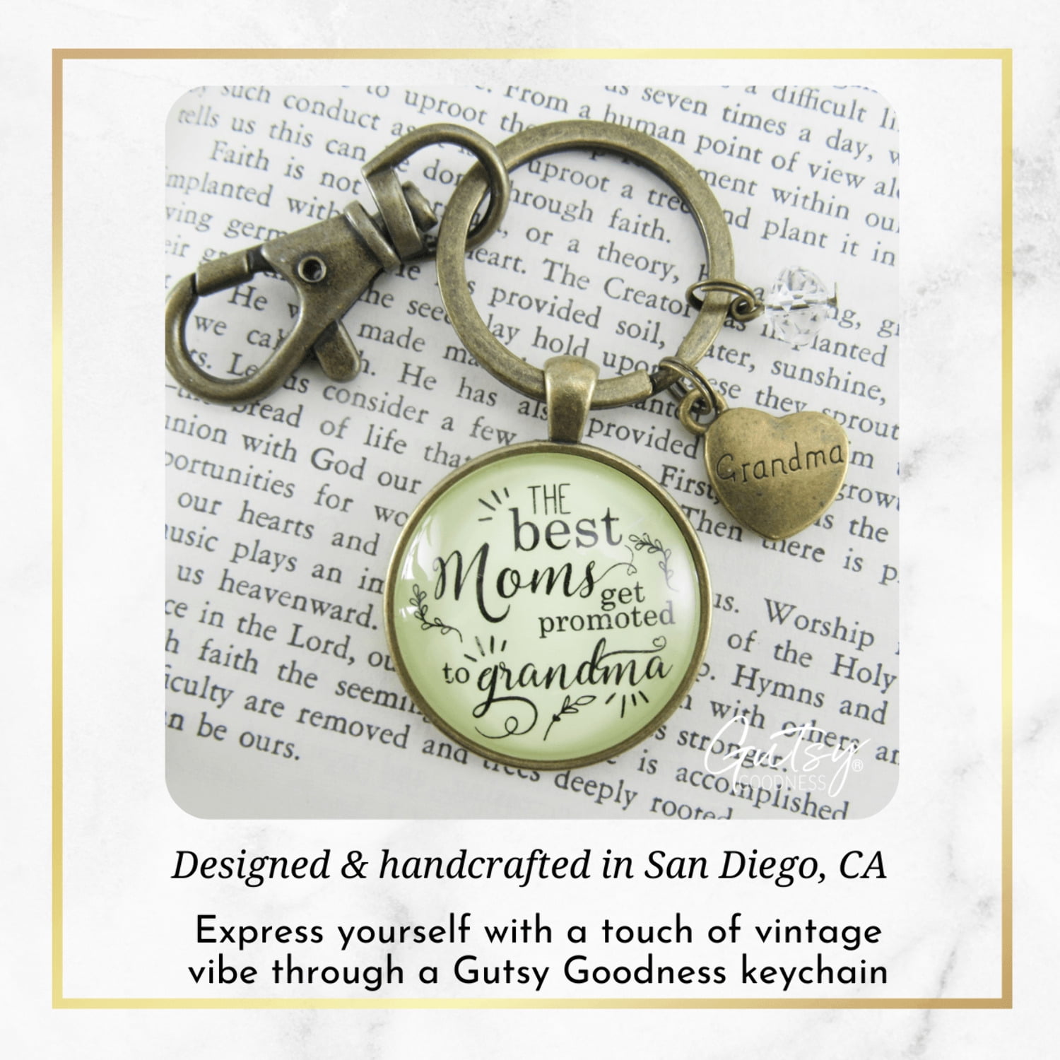 New Grandma Keychain Best Moms Get Promoted Grandmother Keepsake Jewelry Gift