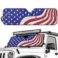 thumbnail image 2 of Psesaysky Novelty American Flag Windshield Sun Shade, Cute Shade Heat Shield Foldable, Block UV Rays, 52.95x16.14 inch, Compatible with Car SUV Off-road Vehicle, 2 of 7