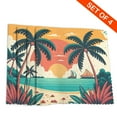 thumbnail image 4 of DouZhe Polyester Placemats Set of 4, Tropical Beach Ocean Sunset Pattern Heat Resistant Place Mats for Dining Table, 12" x 18", 4 of 7
