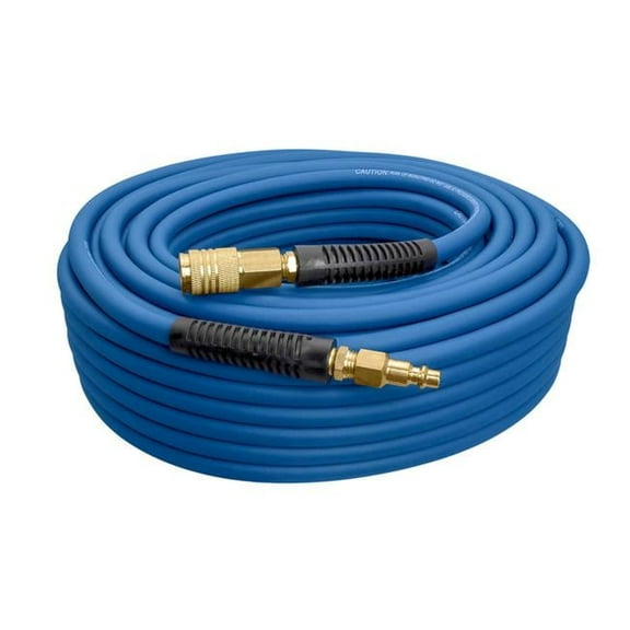 0.375 in. x 50 ft. PVC & Rubber Hybrid Air Hose with 0.25 in. Brass Fittings