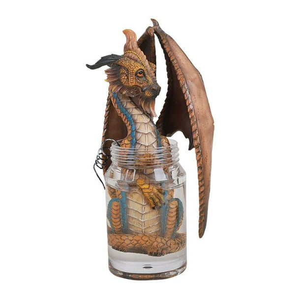 Pacific Giftware Liquor Moonshine Spirits Winged Dragon in Jar Resin Figurine By Stanley