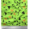 thumbnail image 1 of Soimoi Green polyester Crepe Fabric Dot,Zig Zag & Triangle Geometric Print Fabric by Yard 42 Inch Wide, 1 of 1