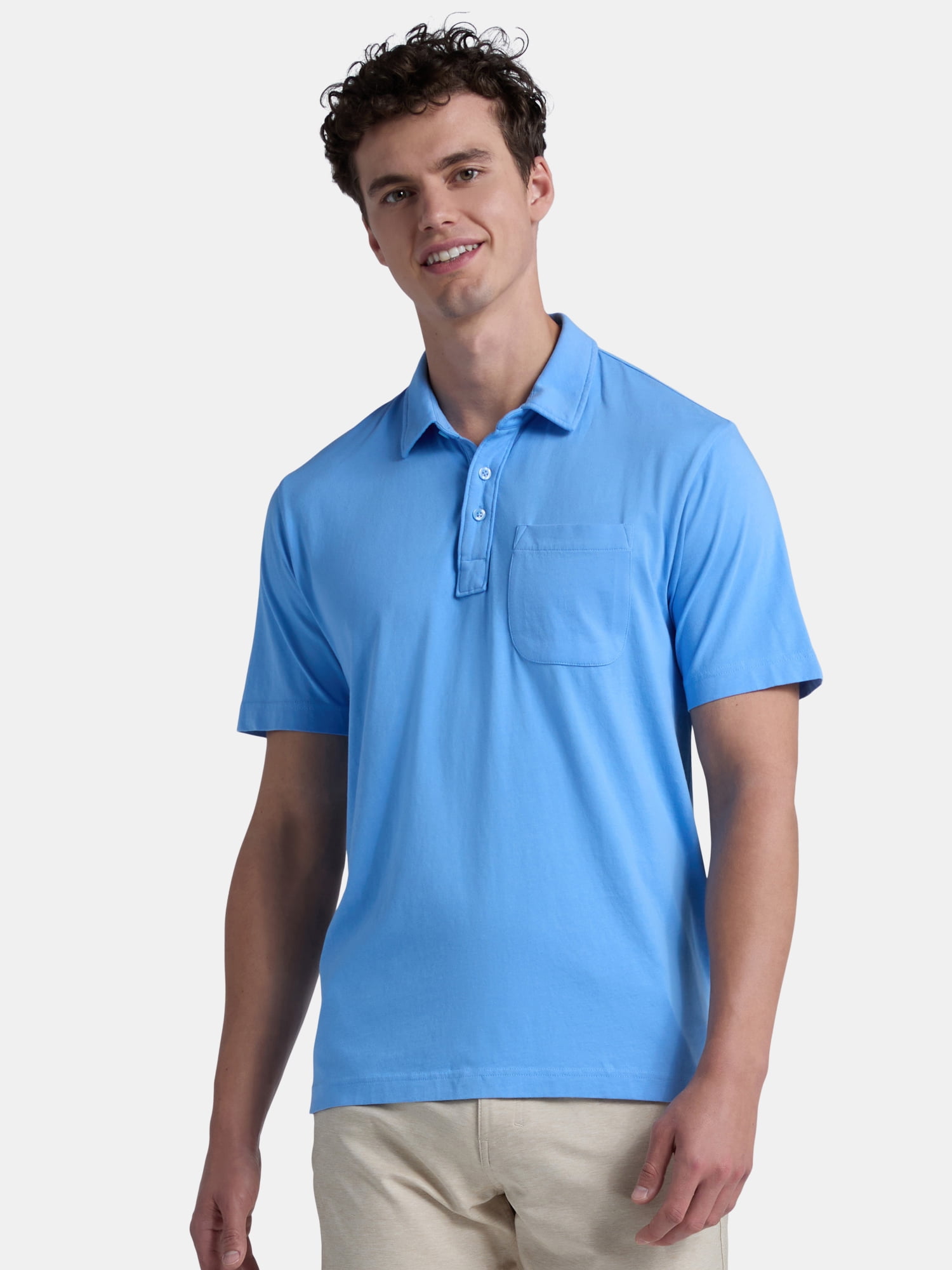 George Men's & Big Men's 2-Pack Short Sleeve Jersey Polo with Pocket, Sizes S-3XL