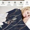 thumbnail image 3 of COMIO  Magnolia Flower Throw Blanket White Floral Magnolia Flower Abstract Spring Elegant Blossom Flannel Throws Blanket for Couch, Bed, Chair, Traveling and Camping, 3 of 6