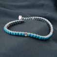 thumbnail image 2 of Silver Turquoise & CZ Diamond Bracelet, 14K Gold Minimalist Bracelet, Handmade Jewelry, Tennis Bracelet, December Birthstone, Wedding Gift, 2 of 4