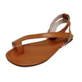 thumbnail image 2 of KBODIU Summer Flat Sandals Women Mothers Day Gifts Beach Spring and Thick-soled Fish Mouth Sandals and Slippers Brown Size 41, 2 of 3