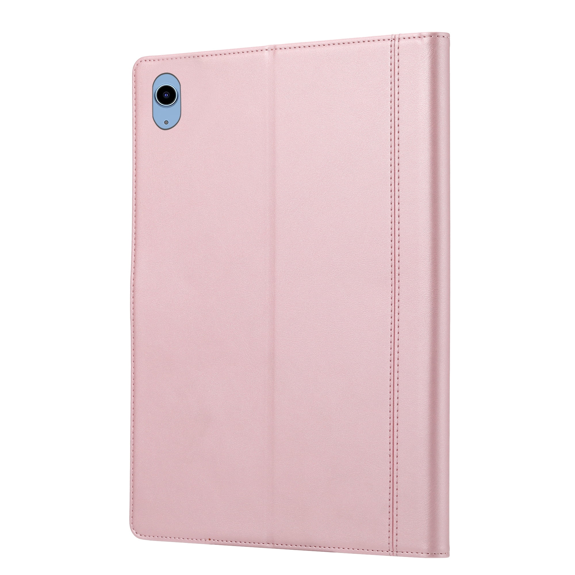 ELEHOLD iPad Case For Apple iPad 11th(A16) 2025 Multi-Functional Flip Leather Wallet Case with Front Pocket Card Slots Kickstand Pencil Holder Shockproof Business Men Women Case Cover,Rosegold
