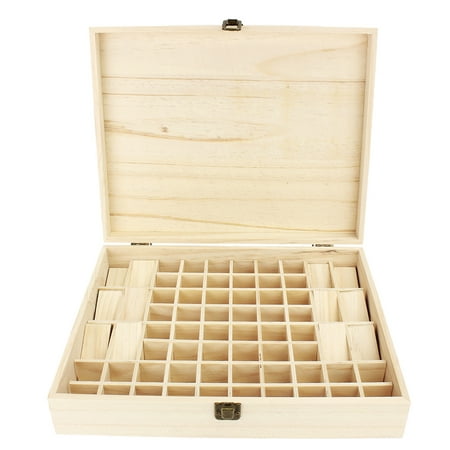 Wooden Essential Oil Box Organizer - Holds 68 Essential Oils - Great For Storing 10ml Roller Bottles & 15ml Bottles - Perfect Essential Oils Case for Home, Travel, and