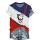 thumbnail image 1 of Camiseta de Cuello Redondo Impresa Casual de Manga Corta de las Mujeres, Suéter de Poliéster Ligero para el Verano, 1 of 3