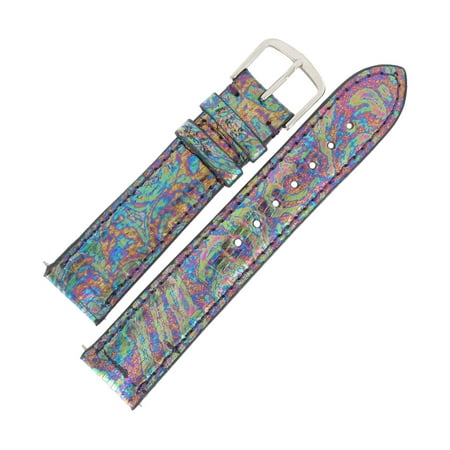 Dial Lizard Strap - Hadley Roma LSIL107 18mm Black Genuine Java Lizard Watch Strap Ladies