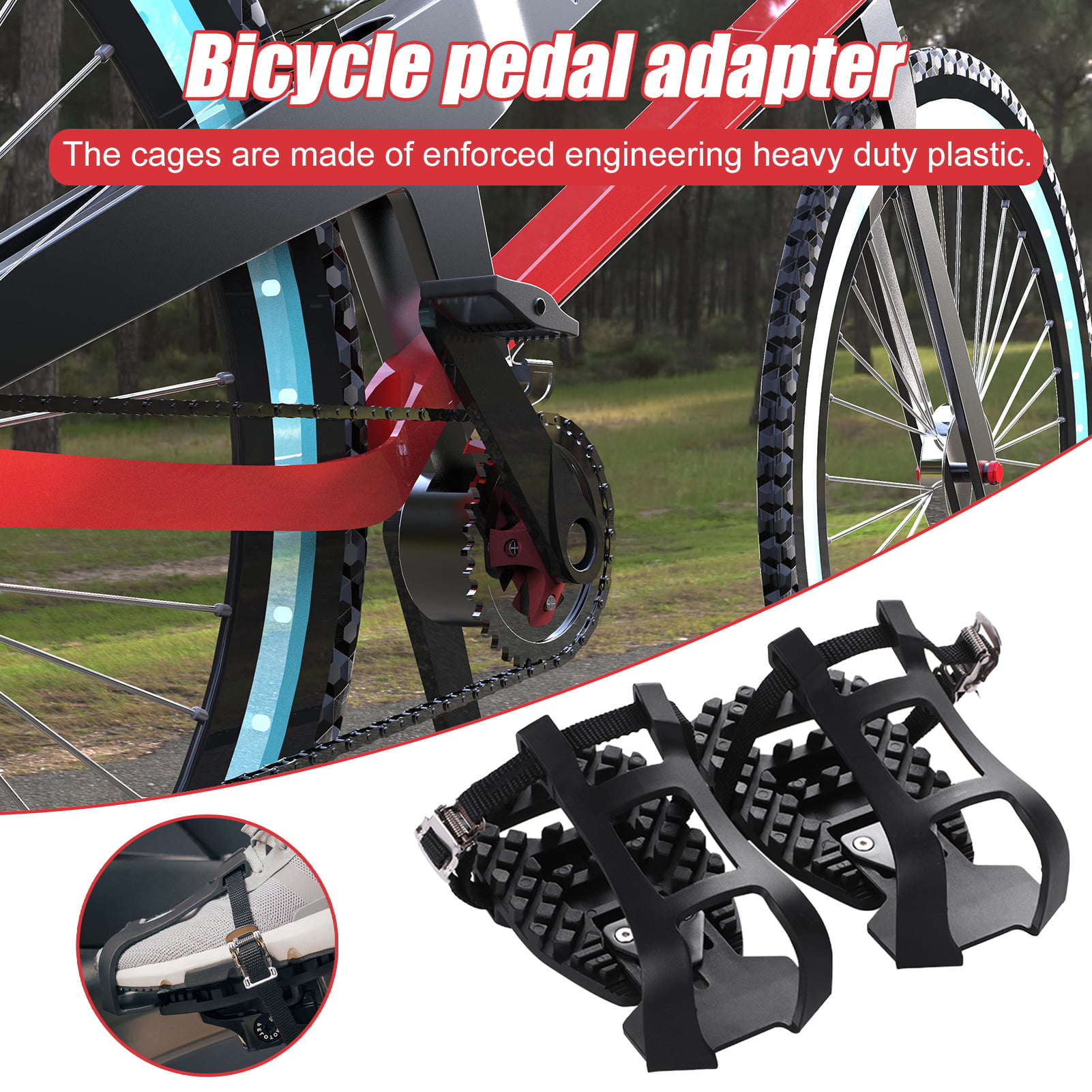Adjustable Bicycle Pedal Toe Clips and Straps for Cycling MTB Road Mountain Bike 1 Pack Bike Pedal Toe Clip 