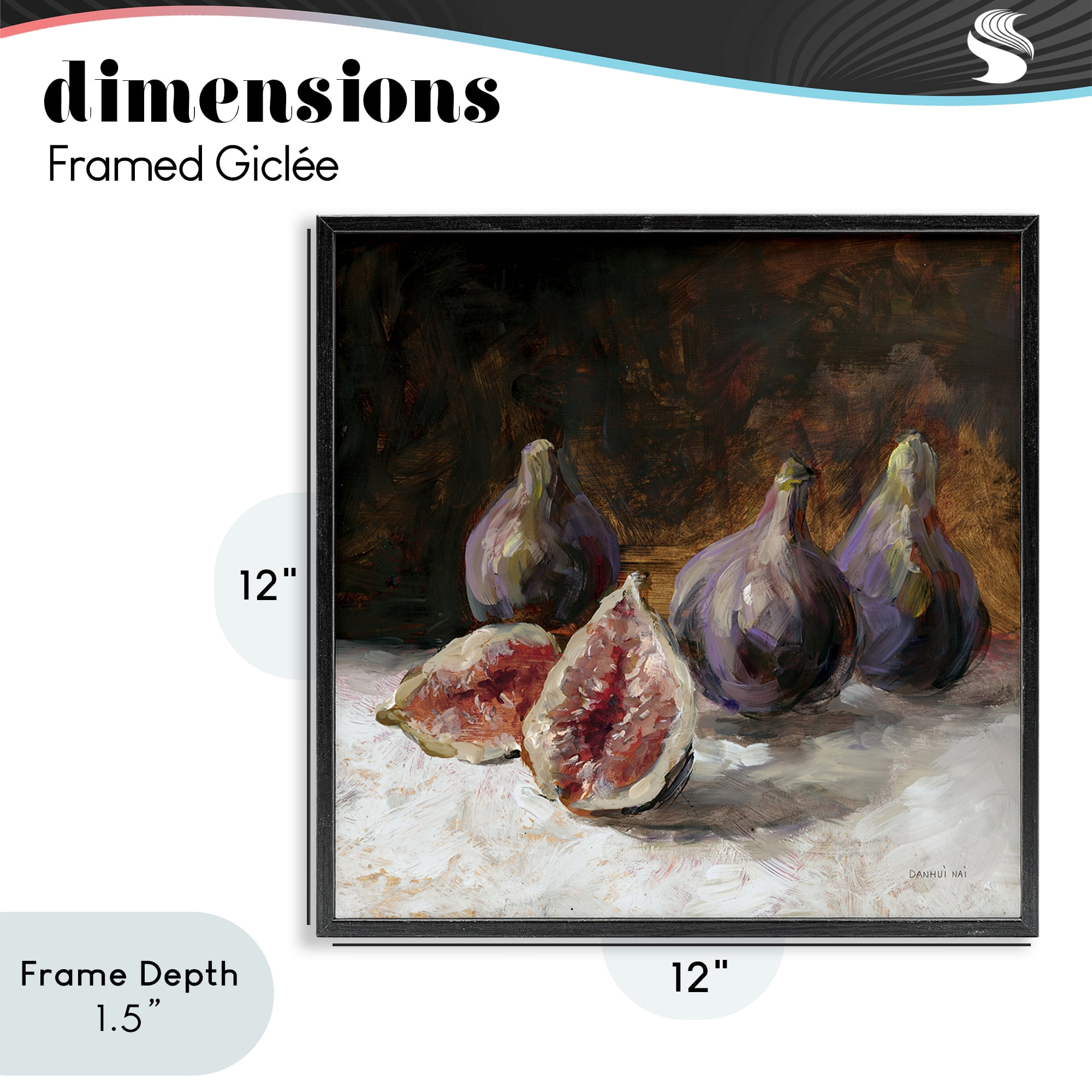 Stupell Industries Rustic Fig Still Life Black Framed Giclee Art, design by Danhui Nai