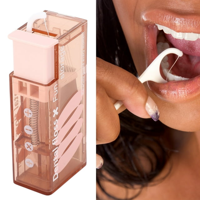 Floss Dispenser Fine Floss Pick for Adults, Portable Floss Holder, Tooth Floss Sticks, 65 Pcs, for Home and Travel