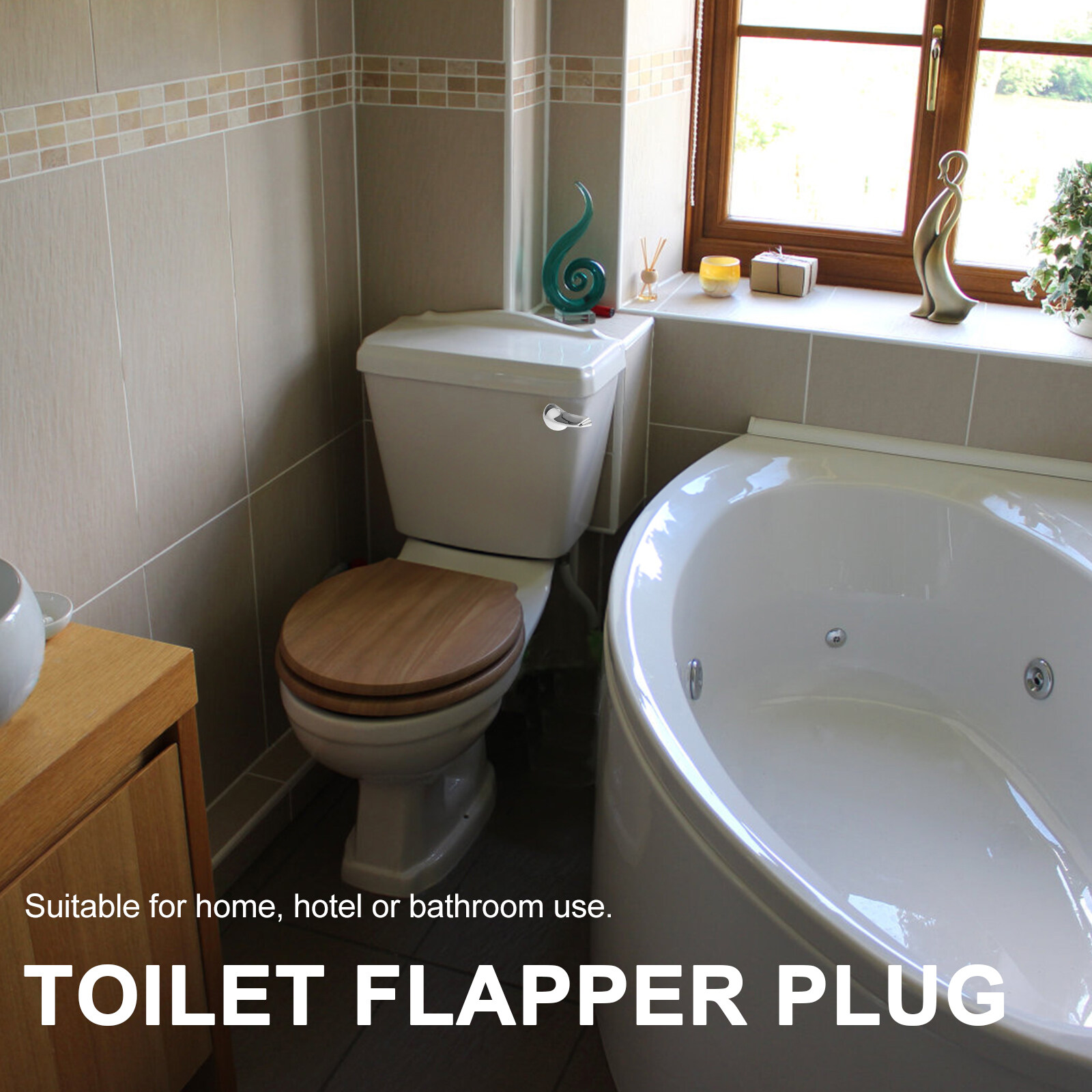 Toilet Handle Replacement Flapper Lever Tank Flush Plug Lift Chain