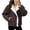 Brown, variant on Womens Winter Coat Casual Fleece Lapel Collar Button Down Jackets, Flannel Jacket Oversized Fleece Lined Warm Office Work Daily Streetwear Winter Long Sleeve Loose Fit Overcoat (AG, XL)