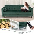 thumbnail image 5 of YODOLLA 84.2" Green Velvet Sofa Couch, Mid Century Modern Sofa-Green, 5 of 6