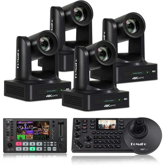 FoMaKo 4K 60FPS NDI 20x Camera Bumdle(K800NX4 KC608 KC602)