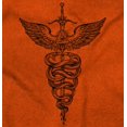 thumbnail image 2 of Caduceus Medical Symbol Sword Snakes Plus Size Crewneck Graphic Tee Shirt Brisco Brands 2X, 2 of 4