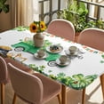 thumbnail image 3 of St. Patrick's Day Table Cloths for 3 Foot Rectangle Tables, Spring Lucky Shamrocks Green Truck Country Patio Waterproof Elastic Fitted Tablecloths, Washable Rectangular Table Cover for Camping, 3 of 8