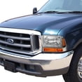 thumbnail image 4 of DNA Motoring HL-HPL-FSUP99-CH-AM For 1999 to 2004 Ford F250 F350 Super Duty Bumper+LED Turn Signal Headlight Chrome Housing Amber Corner Headlamp 00 01 02 03 Excursion, 4 of 5