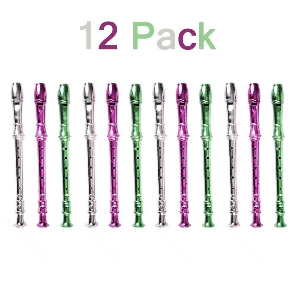 METALLIC TOY FLUTE 13" COLORFUL FLUTES FOR KIDS FUN AND VIBRANT