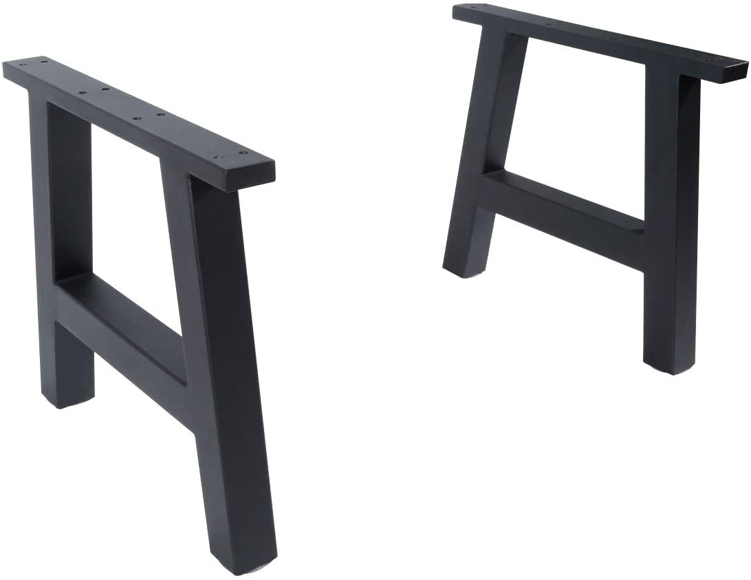 Home Bench Table Legs 16" Set of 2 Black Coffee Metal Legs Dining Iron