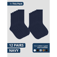 thumbnail image 5 of Special Essentials 12 Pairs Cotton Diabetic Socks Crew for Men and Women Navy (Size 10-13), 5 of 7