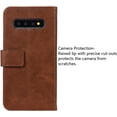 thumbnail image 6 of Wallet Case for Samsung Galaxy S10, 5 Card Slots Magnetic Closure Zipper Pocket Handbag PU Leather Flip Case with Wrist Strap TPU Kickstand Cover for Samsung Galaxy S10 - Brown, 6 of 14