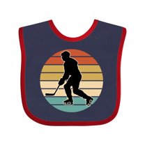 Inktastic Hockey Player Retro Sunset Boys or Girls Baby Bib