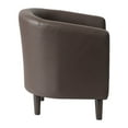 thumbnail image 3 of Kris & Ally Scarlet Contemporary Faux Leather Barrel Chair with Removable Seat Cushion, Dark Brown, 3 of 8