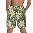 thumbnail image 4 of Goofa Lilies Flowers Printed Men's Swim Trunks Board Shorts Quick Dry Mens Swimming Trunks with Compression Liner,Breathable Fit Hawaii Beach Shorts-Small, 4 of 9