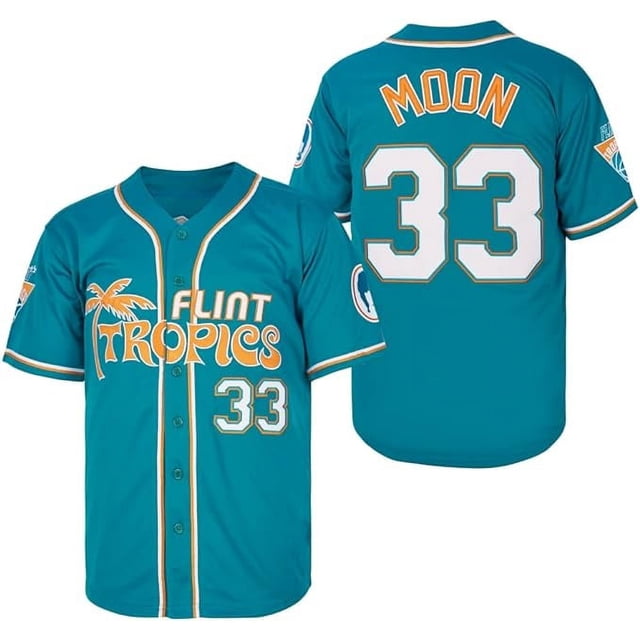 Maillot de Sport de Baseball Movie Baseball #33 Moon Flint Tropics pour Hommes Femmes Unisexe