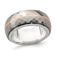 thumbnail image 1 of Mens 10mm Titanium Wedding Band Ring with 14k Rose Strip, 1 of 4