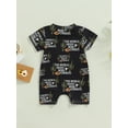 thumbnail image 3 of Country Baby Outfit Boy Girl Western Cow Print Cowboy Romper Bodysuit Short Sleeve One Piece Jumpsuit Summer Clothes, 3 of 7
