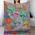 thumbnail image 3 of ARISTURING in The Dark Blanket Mushroom Blanket for Kids Adults Soft Flannel Throw Blankets Colorful Mushroom Blankets for Sofa Couch Living Room Bed Birthday Gifts, 3 of 6