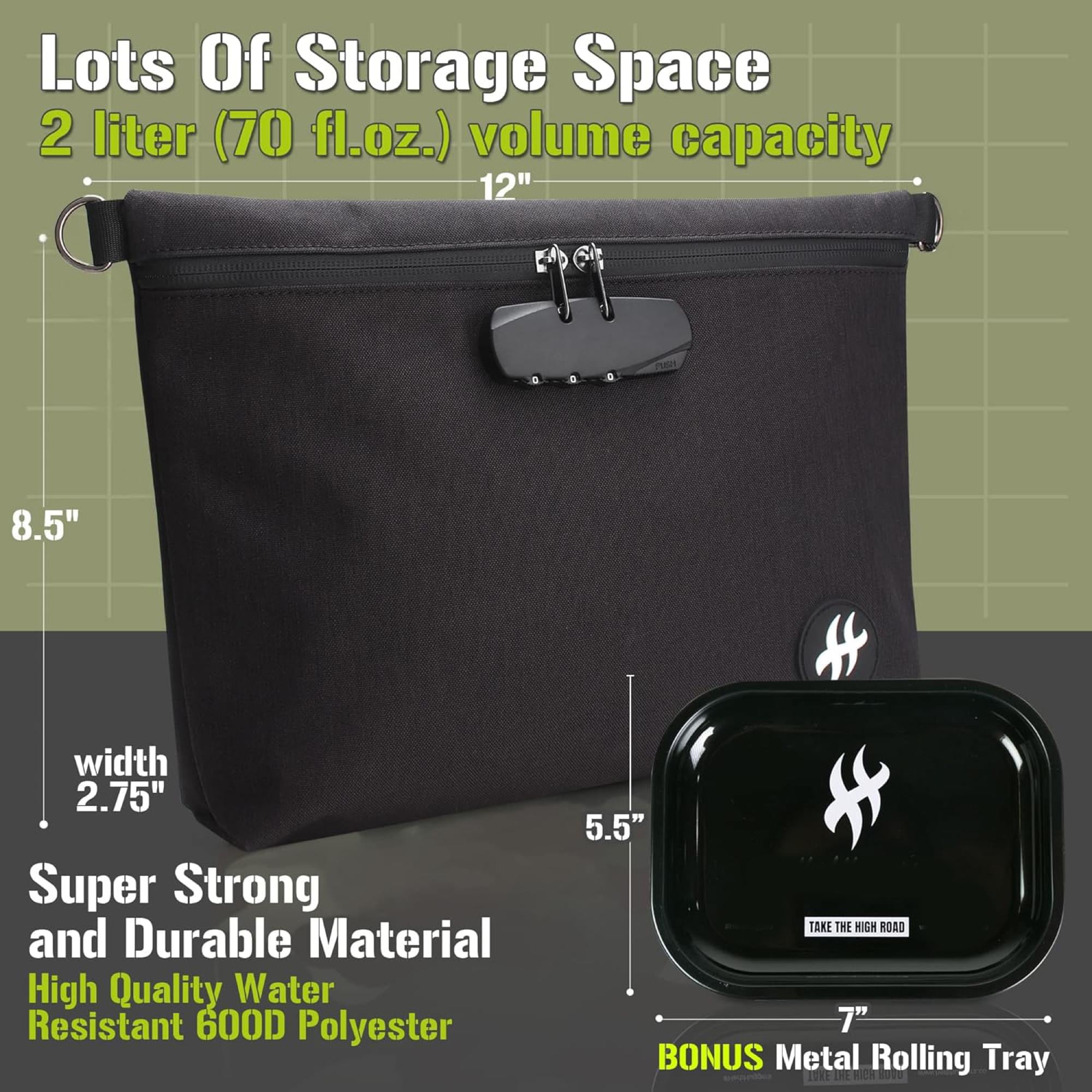 Lockable Travel Organizer Bag with Combination Lock, Secure Storage Pouch for Daily Use, Travel, Camping & Outdoor Trips